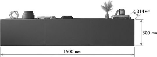 TV Stand Anthracite L150xW31.4xH30cm