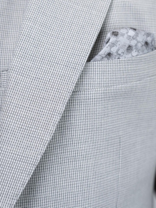 Costum Bărbătesc Cu Vestă Cu Croială Slim Gri