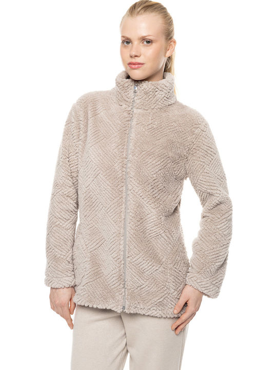 Pink Label Winter Women's Fleece Robe Sand