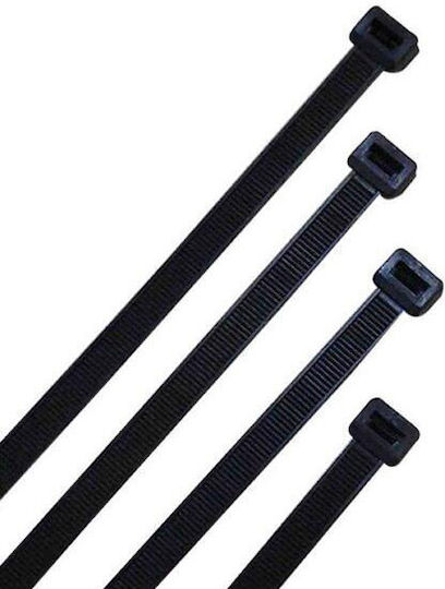 KAL Electronics Plastic Cable Ties 200mmx3mm In Black Colour 100pcs SZS-3X200/BLACK