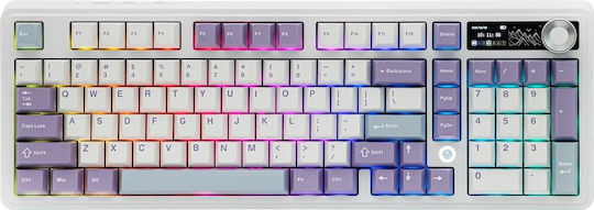 Ajazz AK980 V2 Безжично Гейминг Клавиатура Tenkeyless с Merrard превключватели и RGB осветление Английски (САЩ) Лилаво