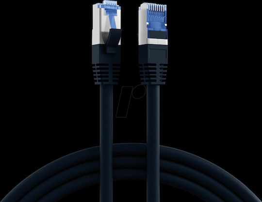 EFB S/FTP Kat.6a Gigabit Netzwerkkabel Ethernet 30m Schwarzes