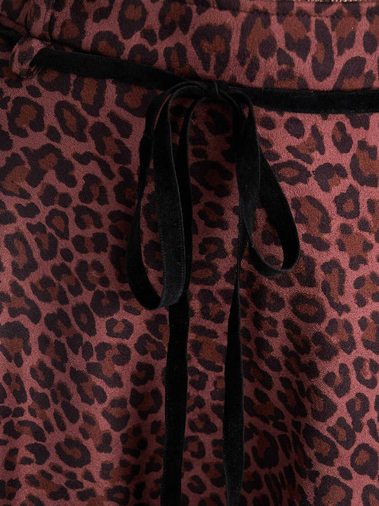 Maxi Damenrock Leopard Bordeaux