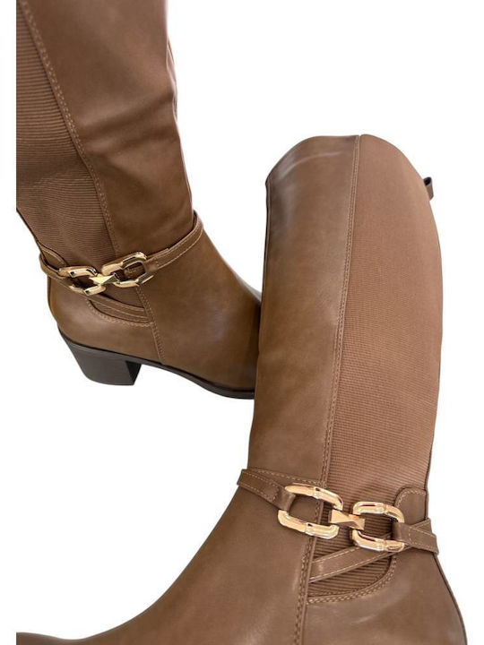 Damenstiefel mit Absatzhöhe Braun