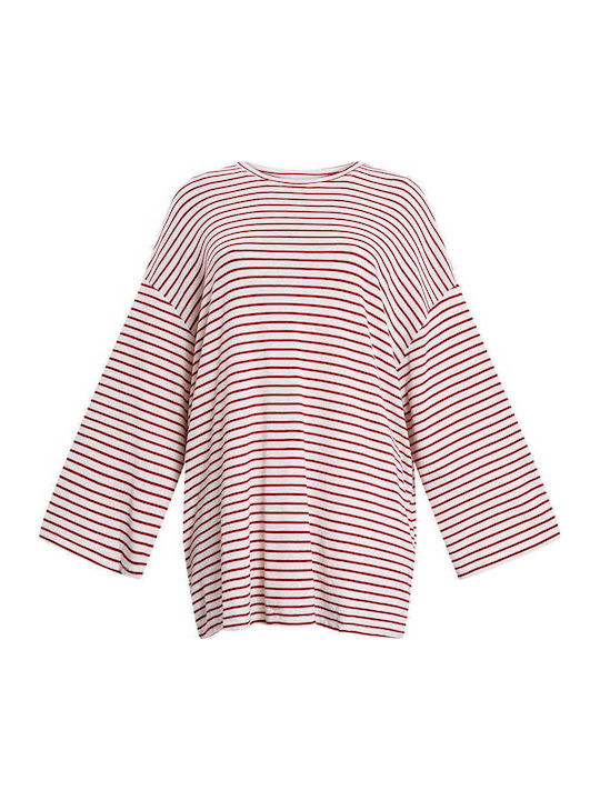 Celestino Γυναικεία Μπλούζα Μακρυμάνικη Oversized Loose Fit Μπεζ