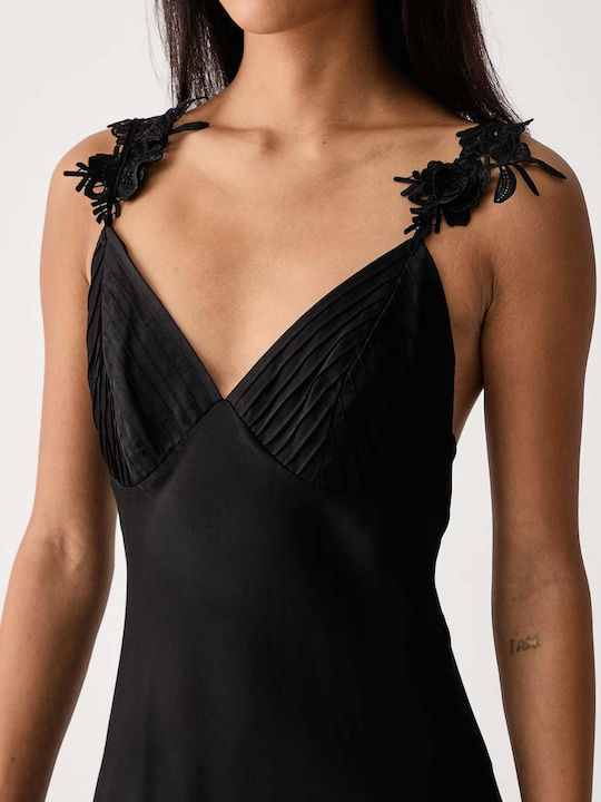 Rochie De Vară Midi De Seară Jupon Neagră