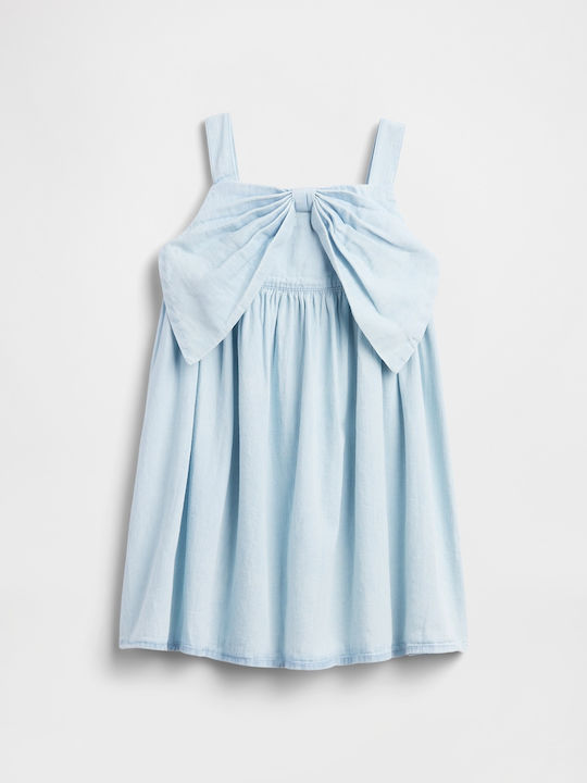 Mädchenkleid Ärmelloses Denim Mittelwaschen