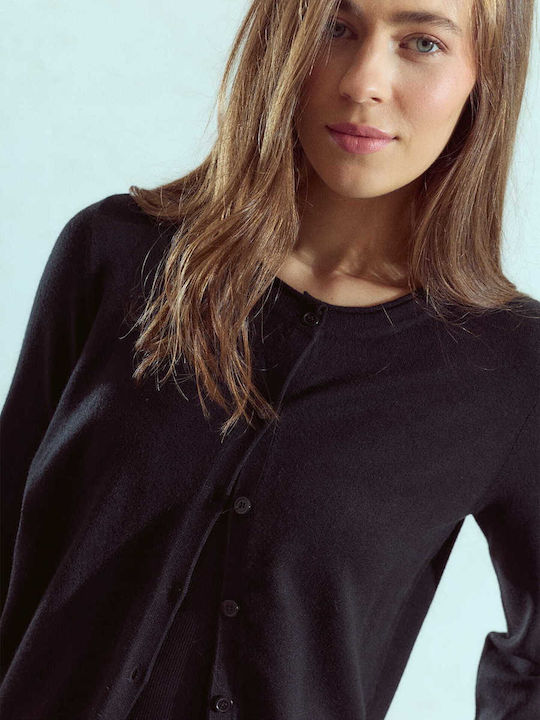 Celestino Gestrickte Damen Strickjacke Weiche Textur Schwarz