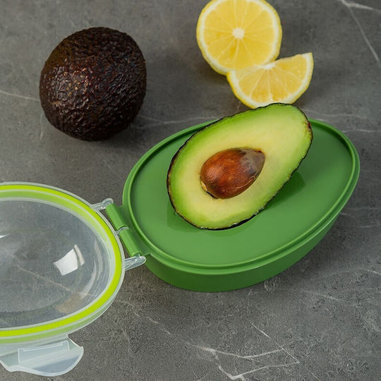 Recipient Etanș Pentru Depozitarea Avocado Flippy Pentru Frigider Capac Transparent Sistem De Închidere Plastic Păstrarea Prospețimii 15.3x11x8 Cm Verde