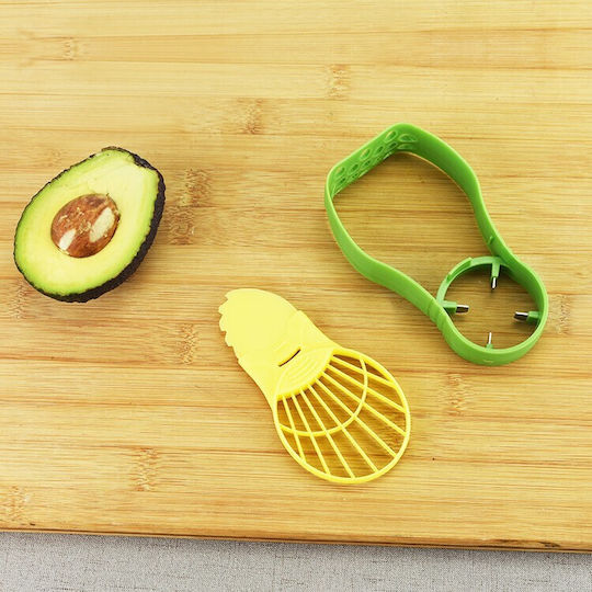 Avocado Storage Container 5in1 Flippy Airtight Refrigerator Plastic Cutting Peeling Slicing Device 14x4x7 Cm Green