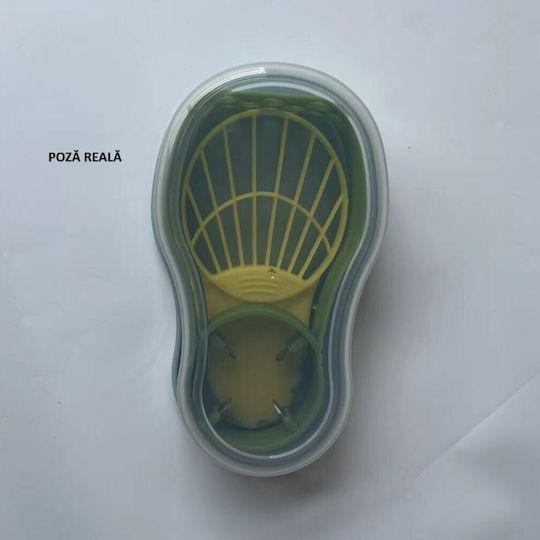 Avocado Storage Container 5in1 Flippy Airtight Refrigerator Plastic Cutting Peeling Slicing Device 14x4x7 Cm Green