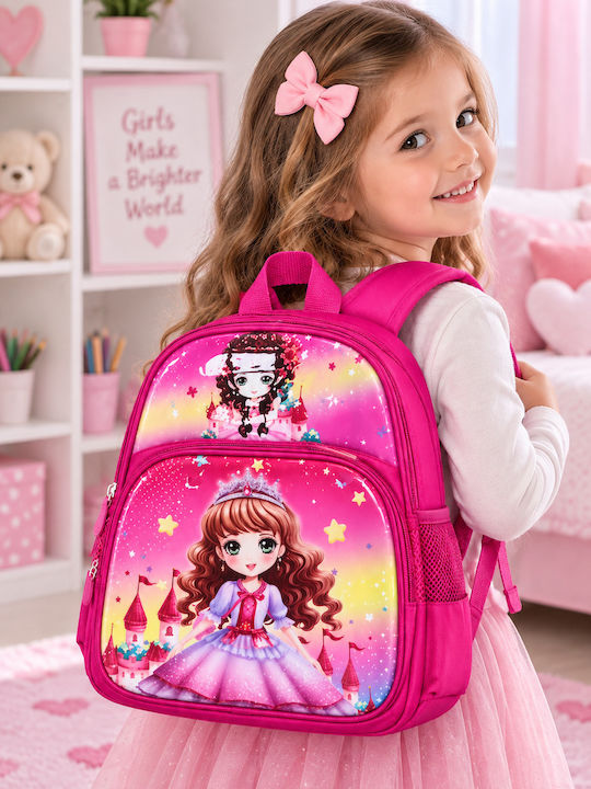 School Backpack For Elementary With Water Bottle Holder Pink