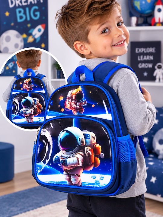 School Backpack For Elementary With Water Bottle Holder Blue