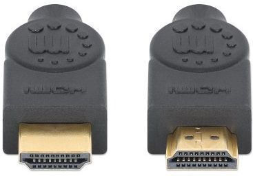 Manhattan Geflochtenes HDMI-Kabel mit HDMI-Stecker - HDMI-Stecker 5m Schwarz
