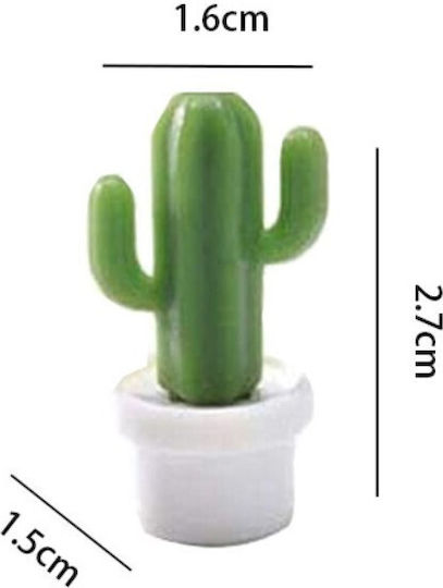 Set 6 Refrigerator Magnets Flippy Cactus In Pot Design Made Abs Magnet Green White