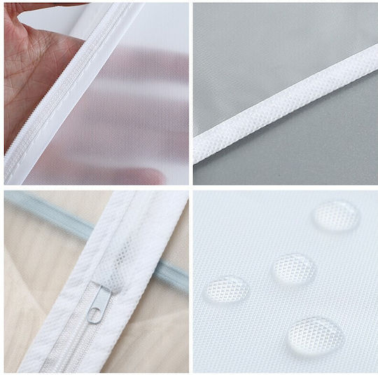 Sac De Depozitare Din Plastic Pentru Costum / Haină În Culoare Albă 60x80cm 5 Bucăți