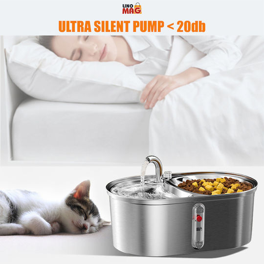 Linomag Fântână Automată din Oțel Inoxidabil pentru Câine & Pisică 3lt 28x11.5x18.4cm
