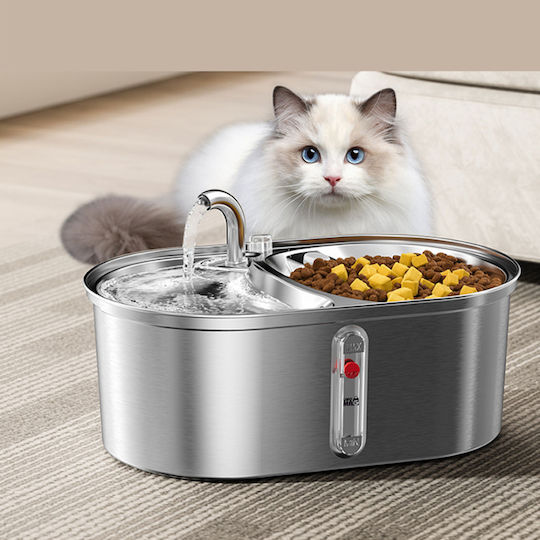 Linomag Fântână Automată din Oțel Inoxidabil pentru Câine & Pisică 3lt 28x11.5x18.4cm