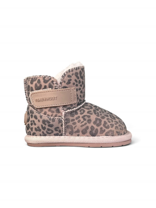 Kids Boots with Hoop & Loop Closure Pink