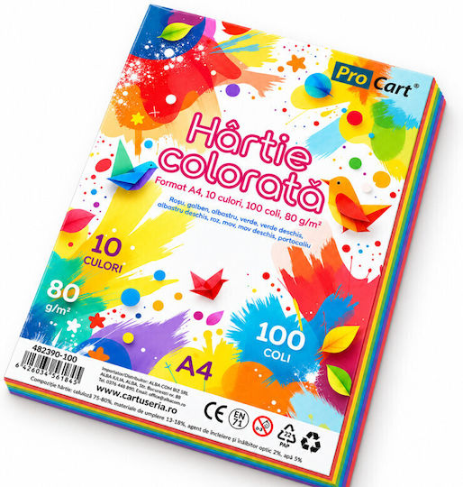 Colored Paper A4 80 G/m² 100 Sheets Top 10 Colors