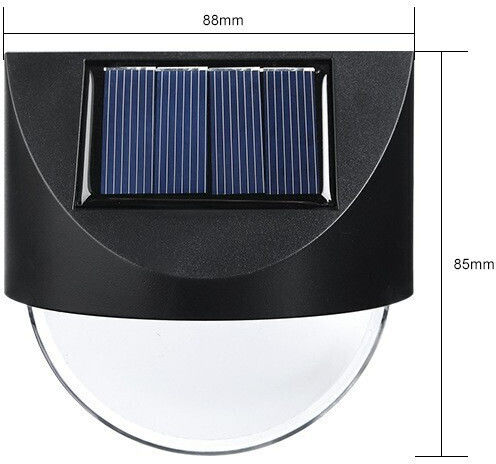 Set 4 Wandmontierte Solarleuchten mit Warmes Weiß Licht IP65 8.8x8.5cm