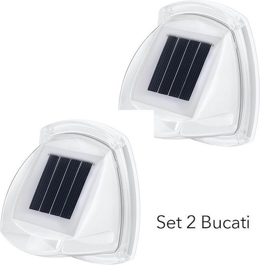 Set 2 Wandmontierte Solarleuchten Warmes Weiß 3000K mit Fotowiderstand 8,5x9cm