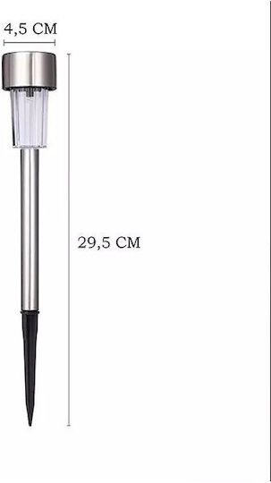 Set 12 Lămpi Solare cu Lumină Alb Rece 5500K IP44 29x4.5x4.5cm