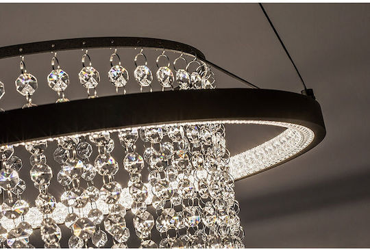 Rabalux Rabalux Deckenleuchte Schwarz LED mit Verstellbarem Warm zu kühlem Weiß mit Kristallen