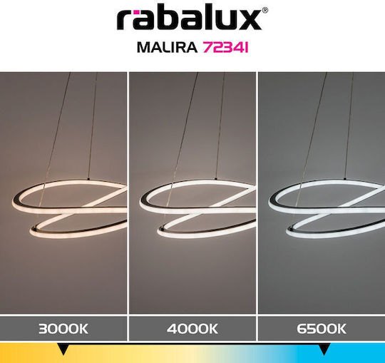 Rabalux Rabalux Deckenleuchte Schwarz LED mit Verstellbarem Weiß 63x62cm