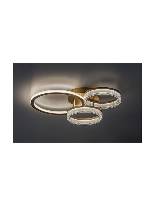 Rabalux Smart Deckenleuchte Montieren 58,5cm Gold mit Integrierte LED und Fernbedienung