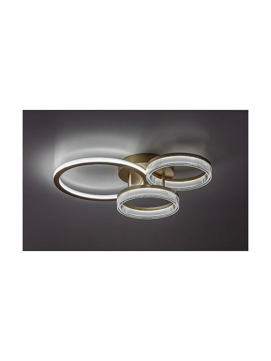 Rabalux Smart Deckenleuchte Montieren 58,5cm Gold mit Integrierte LED und Fernbedienung