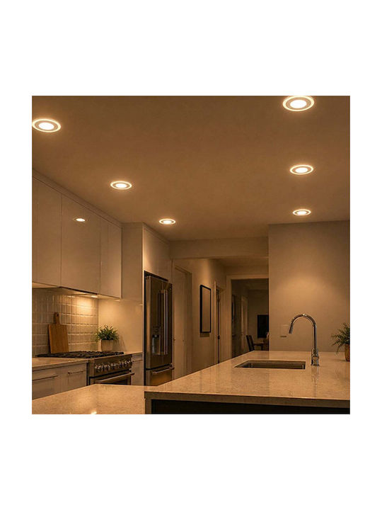 123led Spot Rotund Din Plastic Încorporat Cu LED Și Lumină Alb Cald Alb