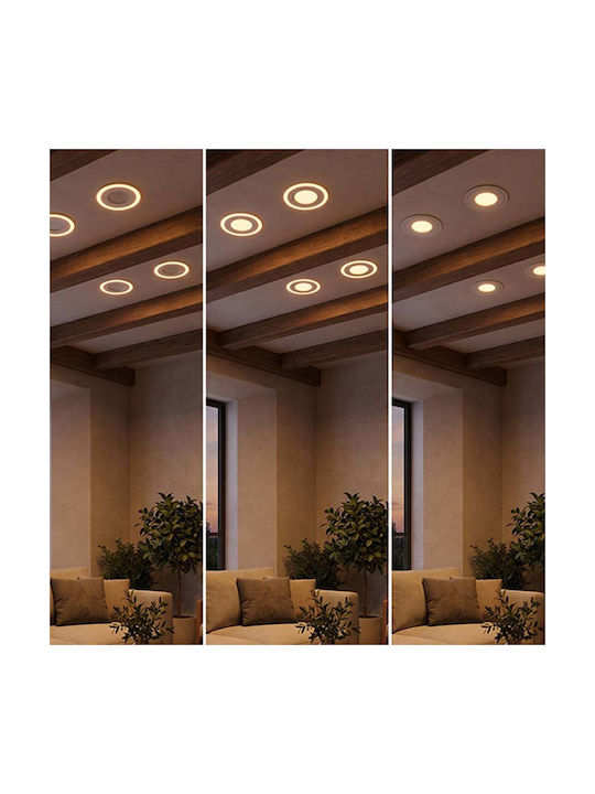 123led Spot Rotund Din Plastic Încorporat Cu LED Și Lumină Alb Cald Alb