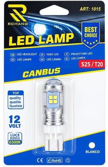 Rchang Lămpă Auto S25 / T20 / T10 Canbus LED 6500K Alb Rece 12V