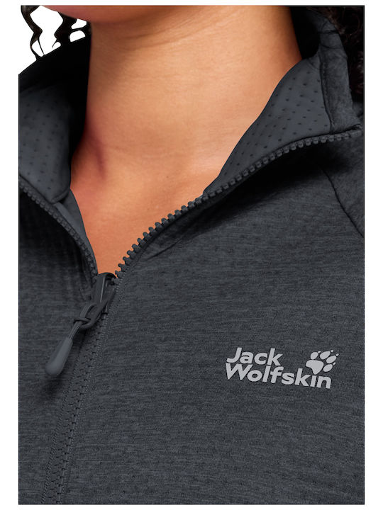 Fleece Women's Cardigan with Zipper Grey