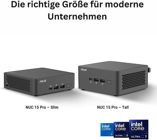 Asus NUC 15 Pro Mini PC (Kern Ultra 7 255H/32GB DDR4/1.0TB SSD/Kein Betriebssystem)