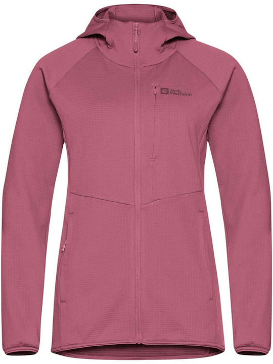 Jachetă de damă Fleece cu glugă Roz