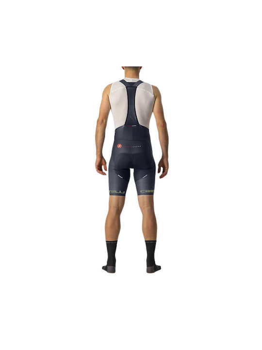 Castelli Pantaloni De Ciclism Pentru Bărbați Cu Bretele Albastru Marin