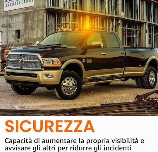 Lumină LED Portabilă Fără Cabluri Dinfu Portocalie Stroboscopică Lumină Intermitentă Reîncărcabilă Suport Magnetic Puternic Baterie Autonomie 8 Ore Vehicule Profesionale Tractoare Utilaje de Construcții Încărcătoare