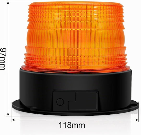 Lumină LED Portabilă Fără Cabluri Dinfu Portocalie Stroboscopică Lumină Intermitentă Reîncărcabilă Suport Magnetic Puternic Baterie Autonomie 8 Ore Vehicule Profesionale Tractoare Utilaje de Construcții Încărcătoare