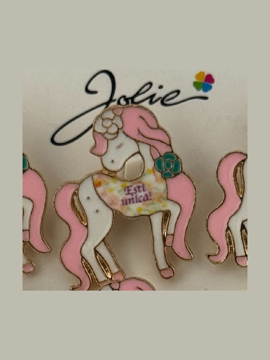 Set 12 Pinuri Martisor Copii Jolie Model Unicorn Mesaj Roz Păr Ești Unic Multicolor