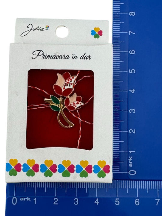 Broșă Mică Mărțișor În Cutie Broșă Dimensiune 2.5-3cm Material Metalic Design Tradițional Lalea
