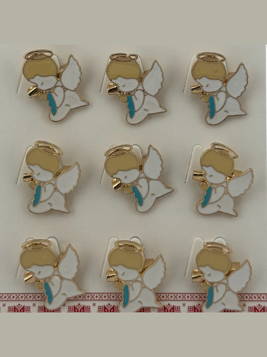 Set 12 Pinuri Mărțișor Copii Jolie Angel Design Alb