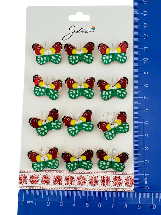 Set 12 Pinuri Martisor Copii Design Fluture Jolie Multicolor