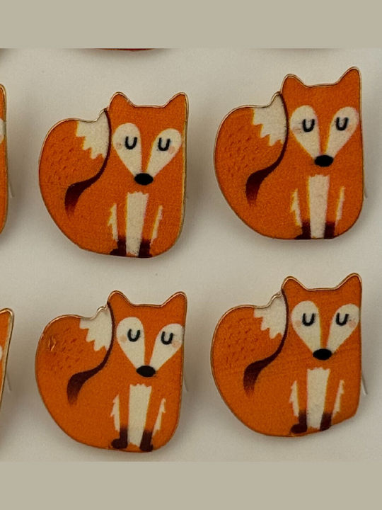 Set 12 Pinuri Mărțișor Copii Jolie Shy Fox Design Portocalii