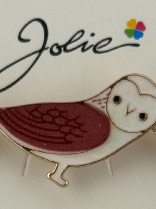 Set 12 Martisor Brooches Children Jolie Owl Model Gold Brown