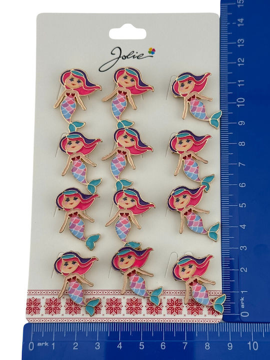 Set 12 Martisor Brooches Children Jolie Mermaid Design Multicolor
