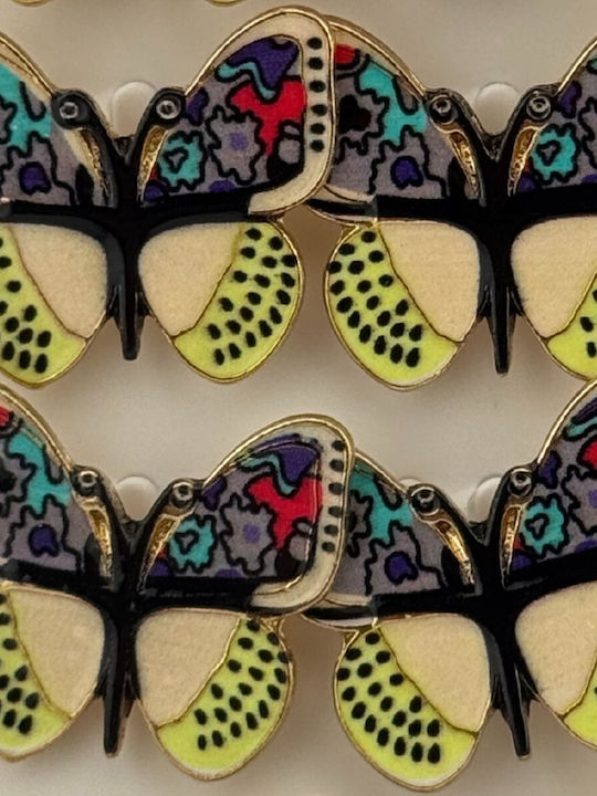 Set 12 Pinuri Martisor De Primăvară Design Fluture Cu Aripă Deschisă Multicolore