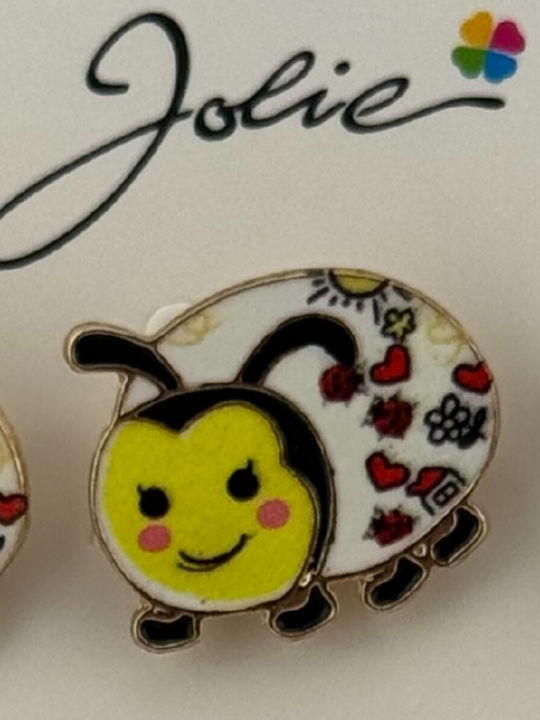 Set 12 Martisor Brooches Children Jolie Ladybug Model Yellow
