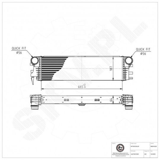 Charge Air Cooler Mercedes-Benz Marco Polo Sprinter V-Class Vito A4475010301